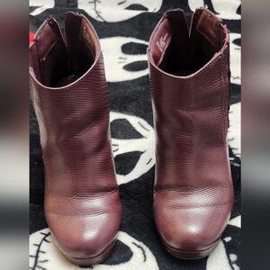 POPSUGAR Maroon Ankle Booties
